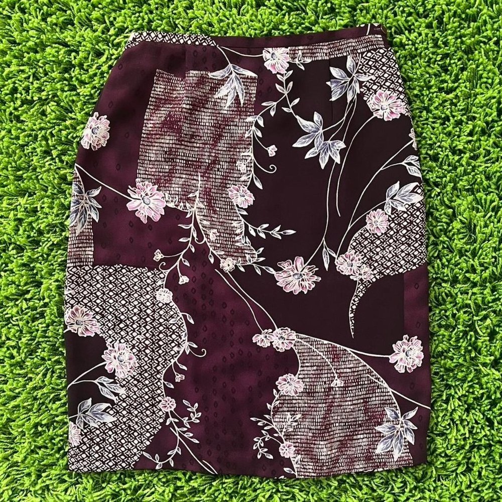 purple and burgundy floral knee length skirt!